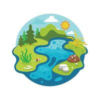 Bacterial Contamination in Polluted Lakes vector