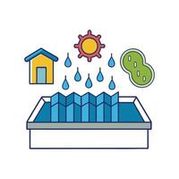 Bacteria in Rainwater Collected from Rooftops Illustrated vector