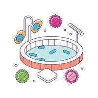 Bacterial Contamination in Public Swimming Pools and Hot Tubs vector