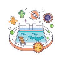 Illustration of Bacteria in Public Swimming Pools and Hot Tubs vector
