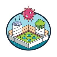 Illustration of Bacteria in Rainwater Collected from Rooftops vector