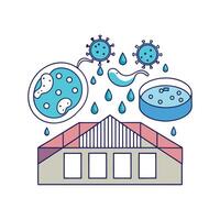 Bacteria Found in Rainwater Collected from Rooftops vector