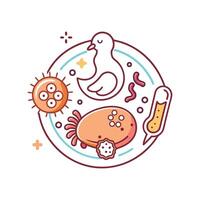 Illustration of Bacteria in Raw Chicken vector