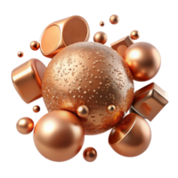 beautiful modern Copper Texture Realistic Material Cutout for 3d Rendering premium png