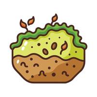 Illustration of Bacteria in Soil Breaking Down Organic Matter vector