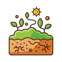 Bacteria Found in Soil Helping to Break Down Organic Matter vector