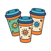 Bacteria in Unwashed Reusable Coffee Cups vector