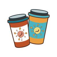 Illustration of Bacteria in Coffee Cups vector
