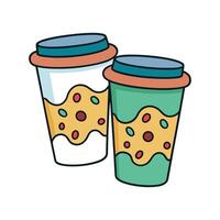 Unwashed Coffee Cups and Bacteria Illustration vector