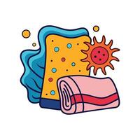 Bacteria in Towels and Washcloths Illustration vector
