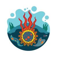 Bacteria in Deep Ocean Hydrothermal Vents vector