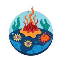Bacteria in Hydrothermal Vents of Deep Ocean vector