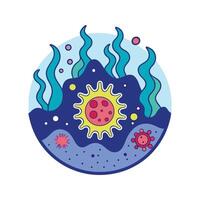 Bacteria in Deep Ocean Vents Illustration vector