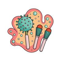 Exploring Bacterial Contamination on Makeup Brushes vector