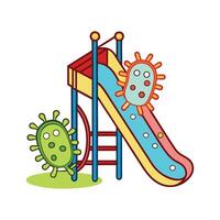 Exploring Bacterial Life on Playground Slides in Parks vector