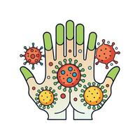 Presence of Bacteria on Unwashed Hands Causing Issues vector