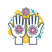 Exploring Bacterial Presence on Unwashed Hands vector