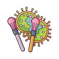 Exploring Bacteria on Unwashed Makeup Brushes vector