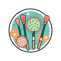 Bacteria Found on Unwashed Makeup Brushes vector