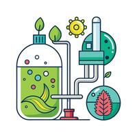 Bacteria Producing Biogas in Waste Treatment Processes vector