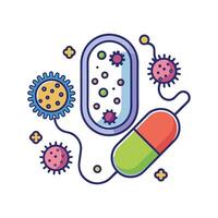 Exploring Bacteria that Produce Antibiotics for Medical Use vector