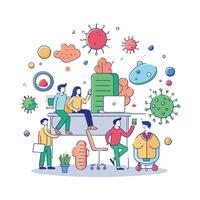 Presence of Bacteria Spreading in Crowded Workspaces vector