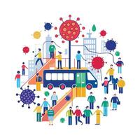 Bacterial Spread in Crowded Public Transport Stations vector