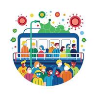 Bacterial Spread in Crowded Public Transport vector