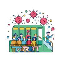 Exploring Bacterial Life in Crowded Public Transportation vector