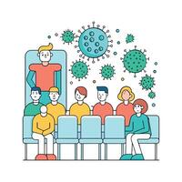Bacterial Spread in Crowded Waiting Rooms vector