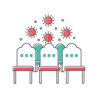 Exploring Bacterial Life on Public Waiting Room Chairs vector