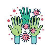 Exploring Bacterial Spread through Contaminated Hands vector