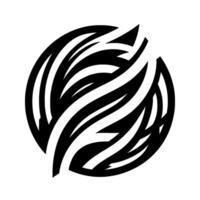 Abstract Black and White Circular Featuring Curved and Angled Strips vector