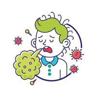 Presence of Bacteria during Sneezing and Coughing vector
