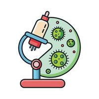 Presence of Bacteria Observed Under Electron Microscope vector