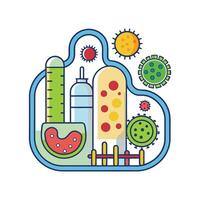 Role of Bacteria in Enzyme Production Process vector