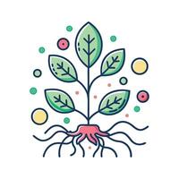 Beneficial Bacteria in Plant Roots for Growth vector