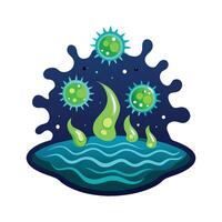 Analyzing Bioluminescent Bacteria in Ocean Water vector