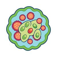 Analyzing Cluster of Cocci Bacteria Under Microscope vector