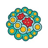 Microscopic View of Cocci Bacteria Cluster vector