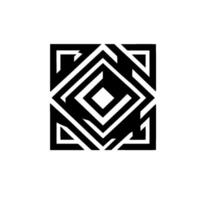 , geometric, black and white square composition with layered diamond shapes and sharp lines, minimal style and modern . vector