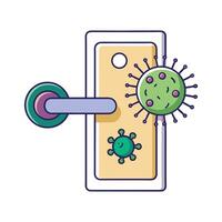 DiseaseCausing Bacteria on Contaminated Door Handle vector