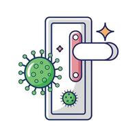 Overview of DiseaseCausing Bacteria on Door Handles vector