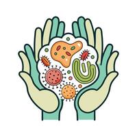 Overview of Foodborne Bacteria Spread by Unclean Hands vector
