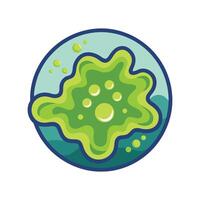 Harmful Algae Bloom Bacteria in Water Overview vector