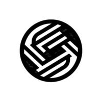 Bold Black White Geometric Sphere, Abstract Pattern , Line Art, Concept, Modern Illustration. vector