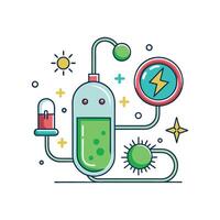 Investigating Bacteria in Microbial Fuel Cell Technology vector