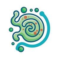 SpiralShaped Bacteria Observed in Liquid Medium vector