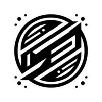 Geometric Black White Circular with Intersecting Shapes, Lines, Dots, and Contrast. vector