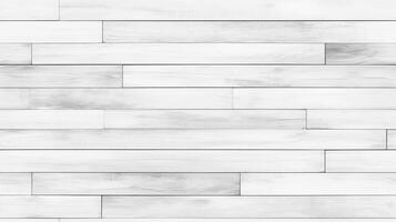 Seamless pattern of white wooden planks arranged horizontally, featuring a light texture and subtle grain details. Ideal for backgrounds or interior design. photo